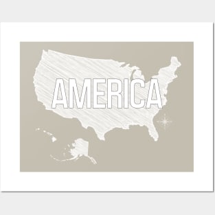 Country Wall Decor America Black and White Art Canvas Poster Prints Modern Style Painting Picture for Living Room Cafe Decor World Map Posters and Art